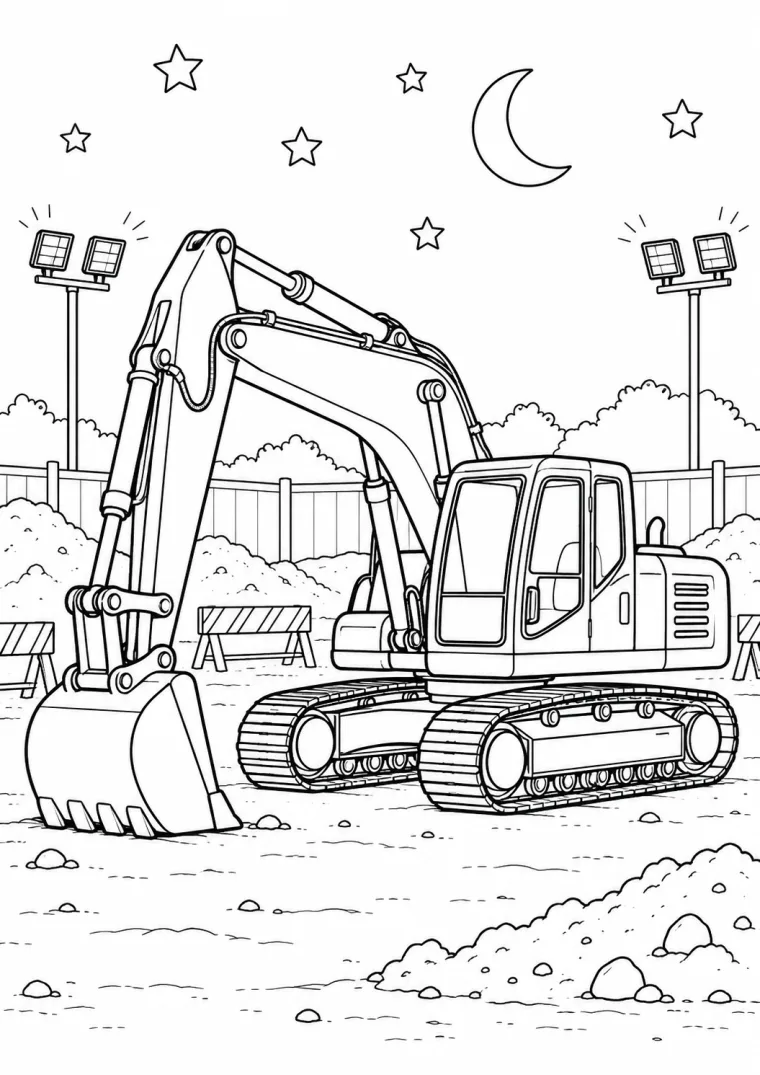 Bagger bei Nacht