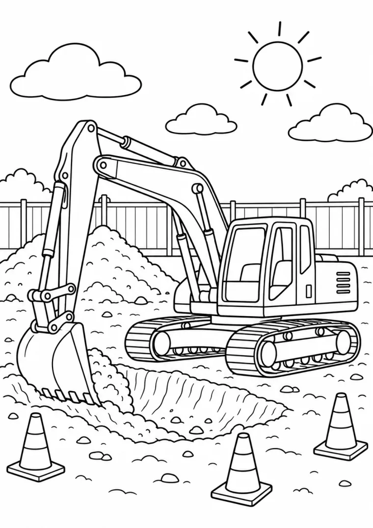 Kettenbagger auf der Baustelle