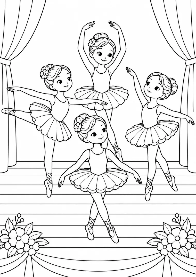 Ballettgruppe auf der Bühne
