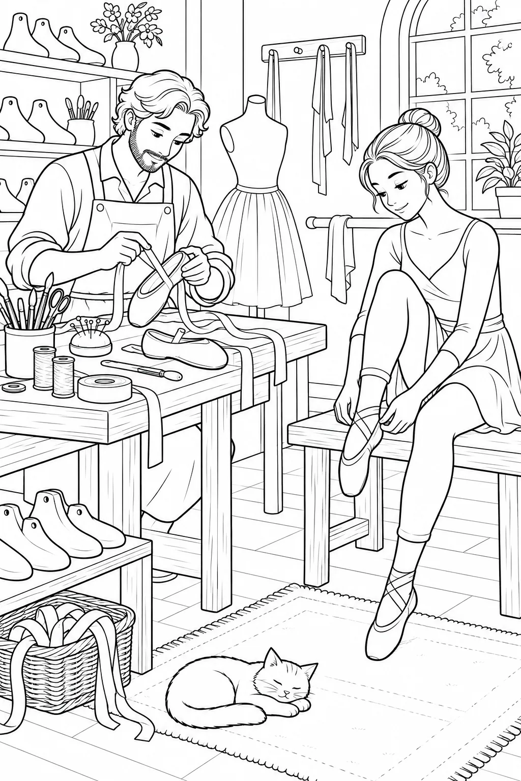Ballettschuhe werden angepasst