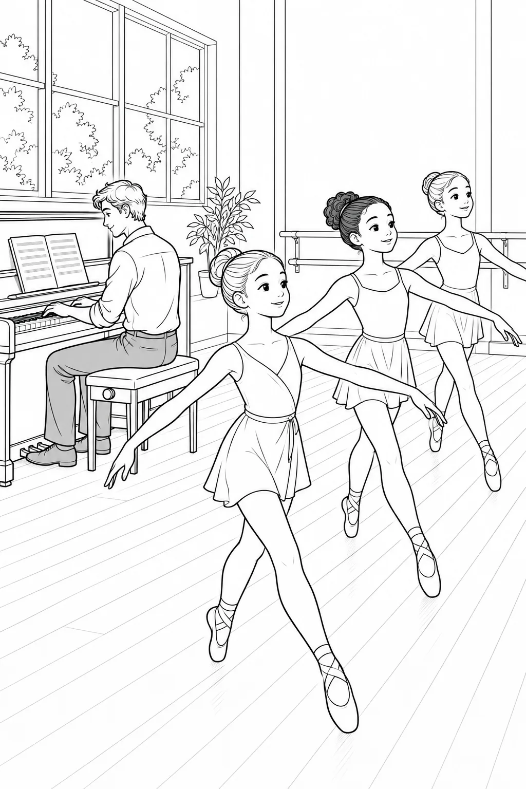 Pianist begleitet die Ballettprobe