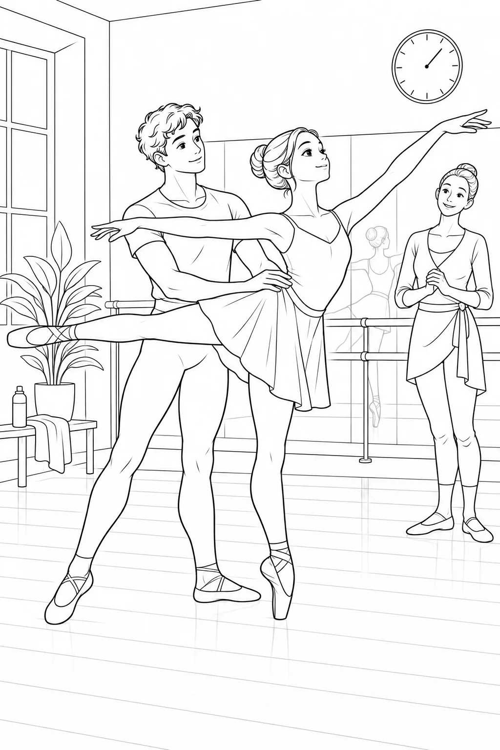 Tänzer proben einen Pas de deux