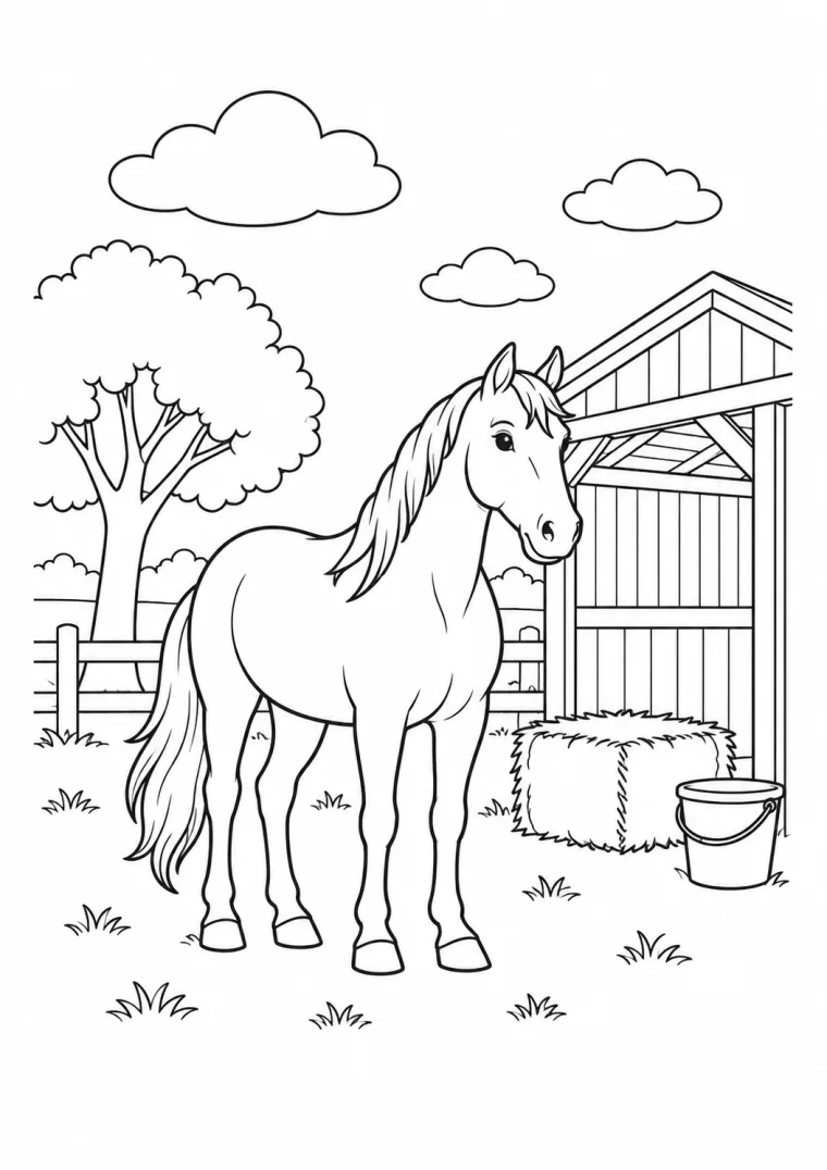 Pferd am Stall