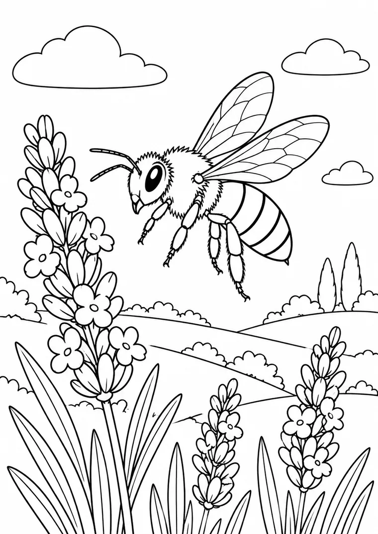 Biene über Lavendel