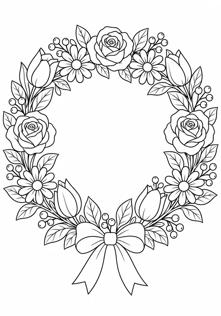 Blumenkranz mit Schleife