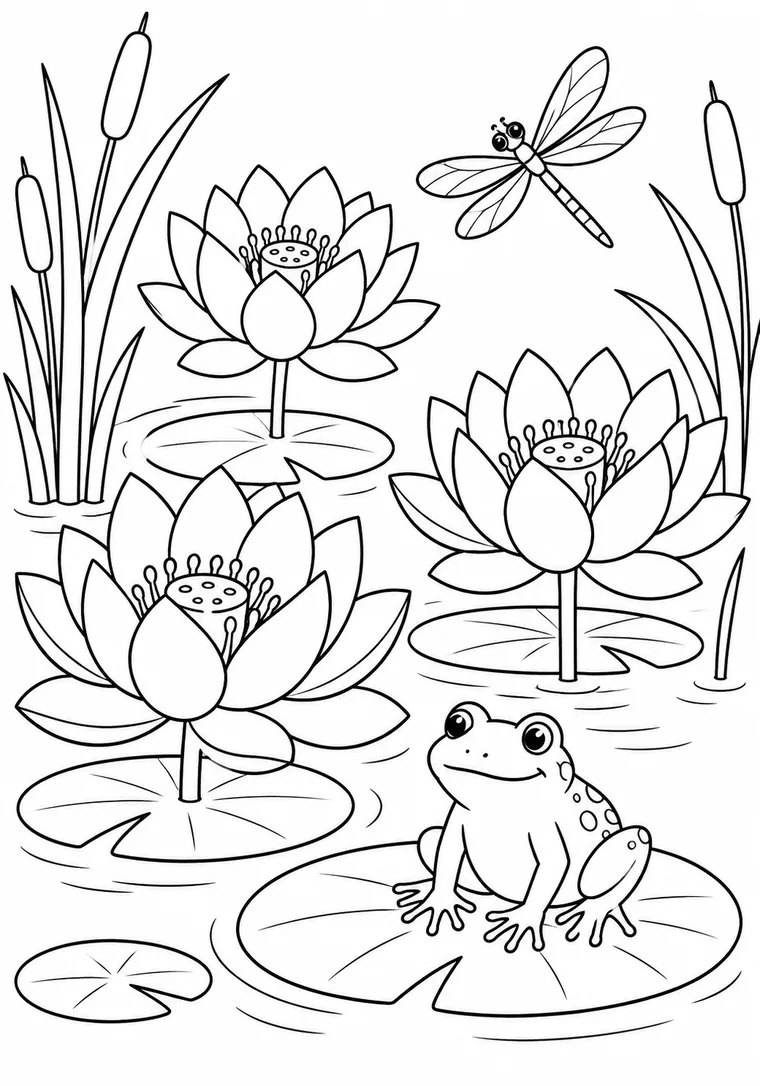 Seerosenteich mit Frosch