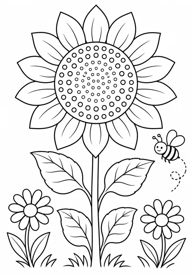 Sonnenblume mit Biene