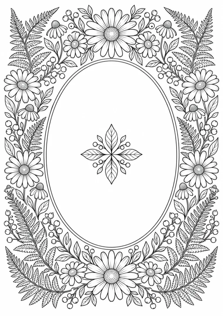 Ovaler Wildblumenrahmen