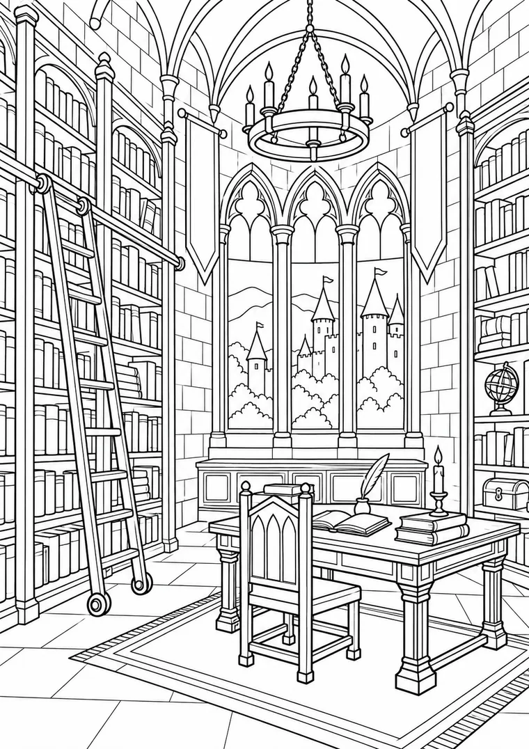 Bibliothek in der Burg
