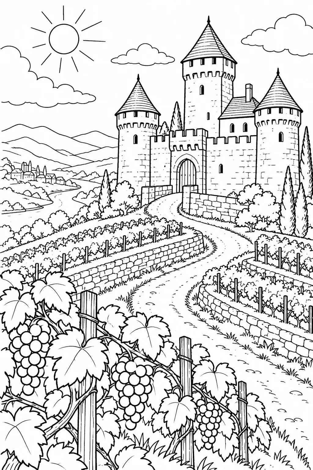 Burg an den Weinbergterrassen