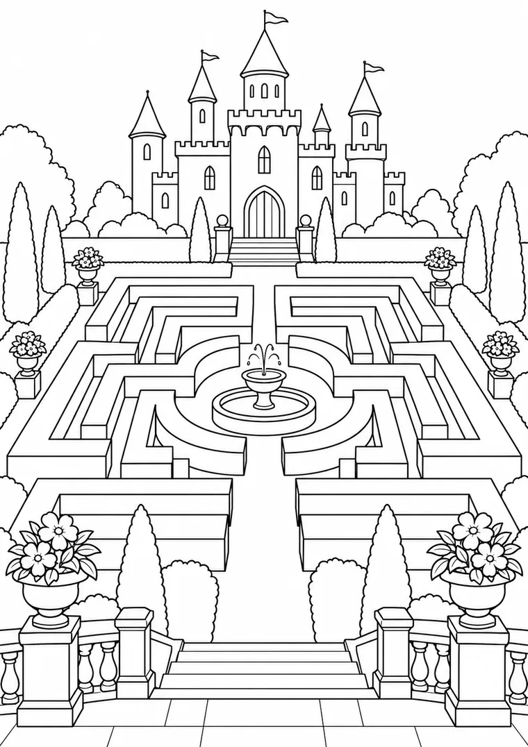 Heckenlabyrinth im Burggarten