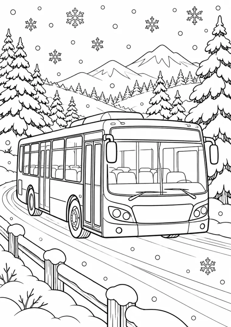 Bus im Schnee