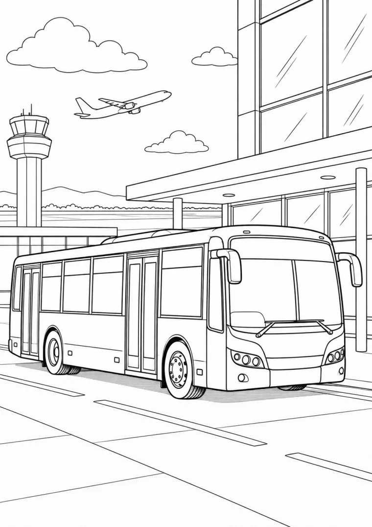 Flughafenbus am Terminal