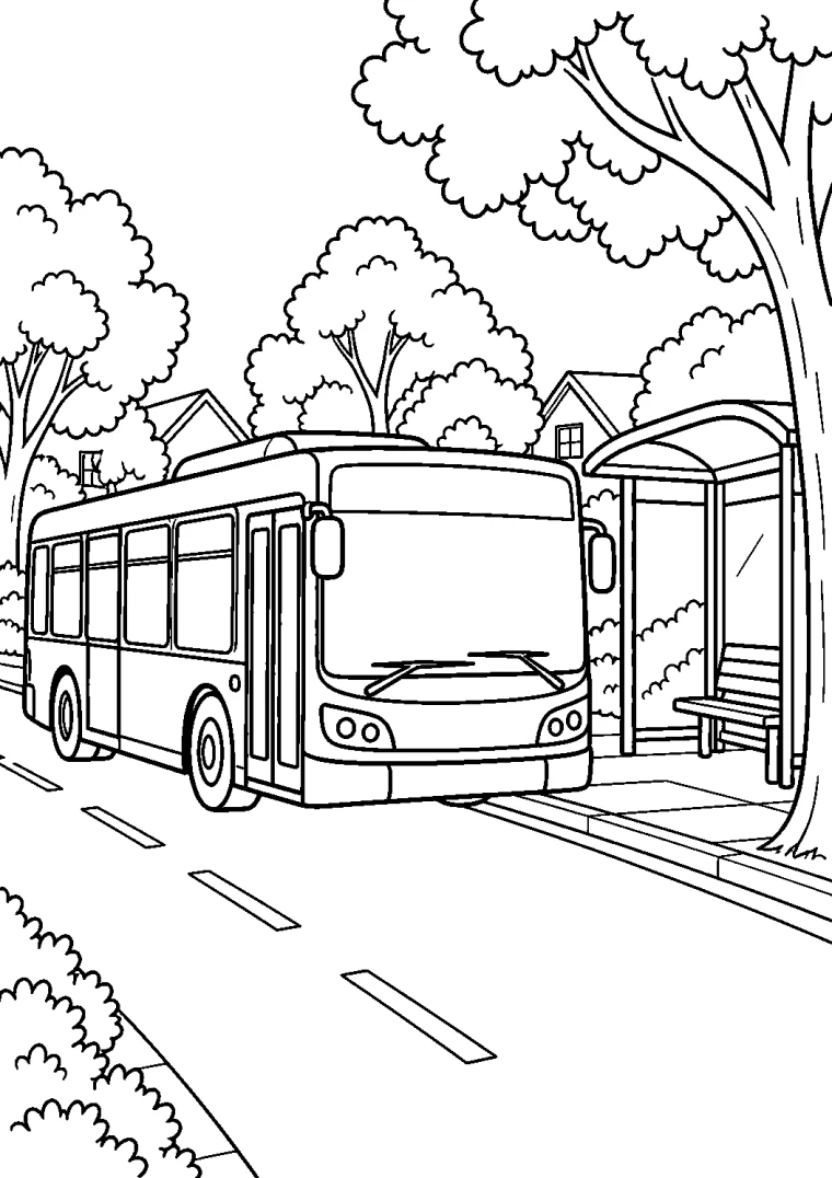 Stadtbus an einer barrierefreien Haltestelle