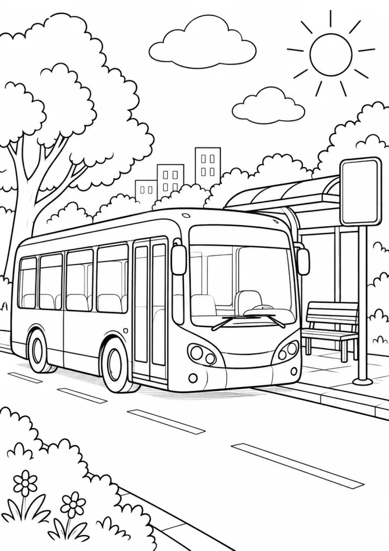 Stadtbus an der Haltestelle