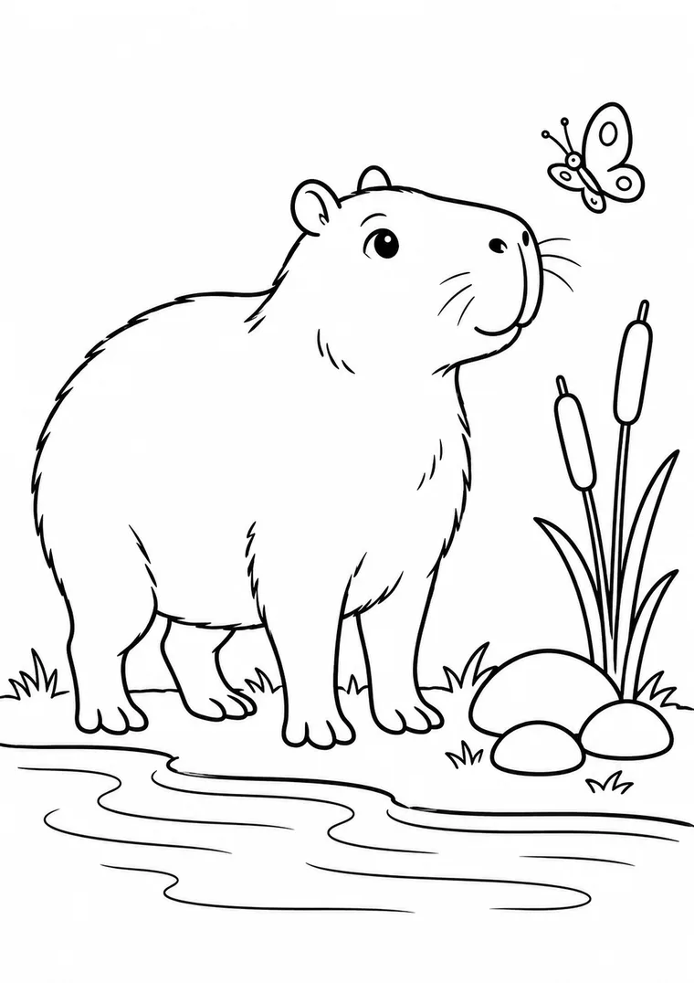 Capybara am Fluss