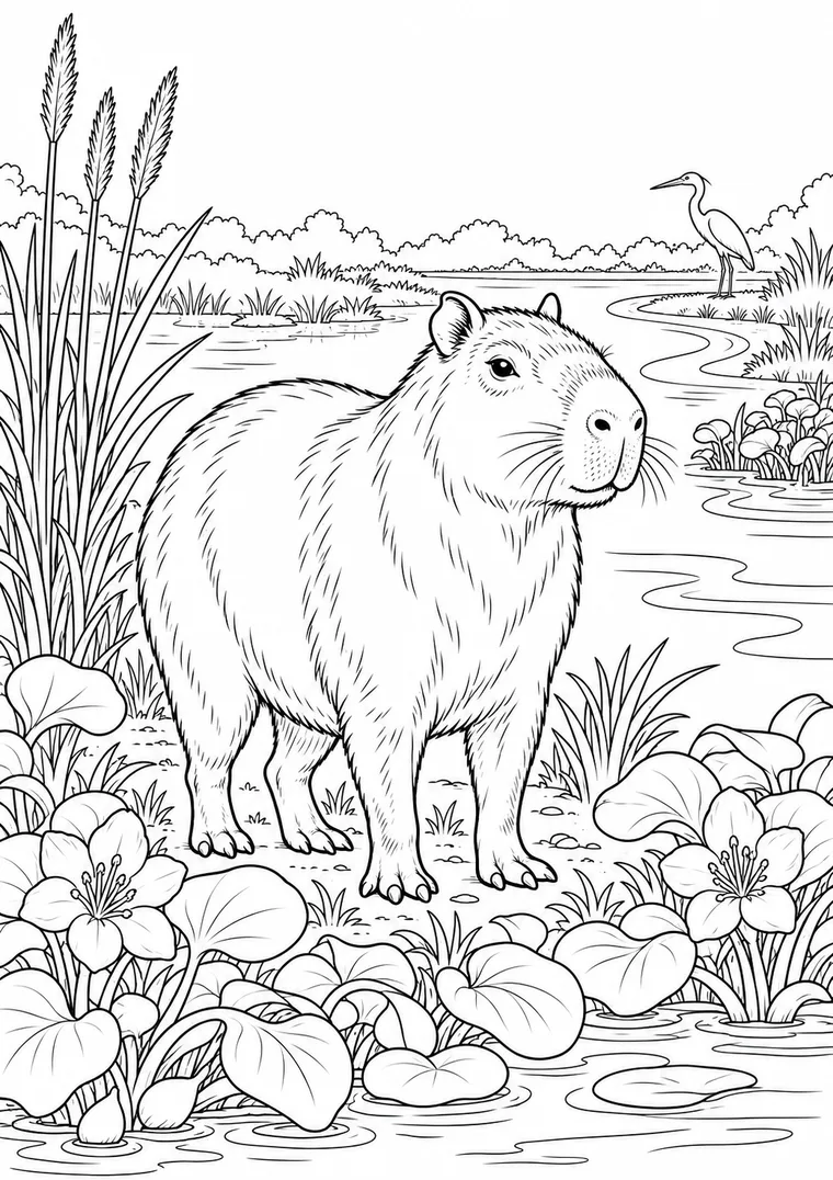 Capybara im Feuchtgebiet