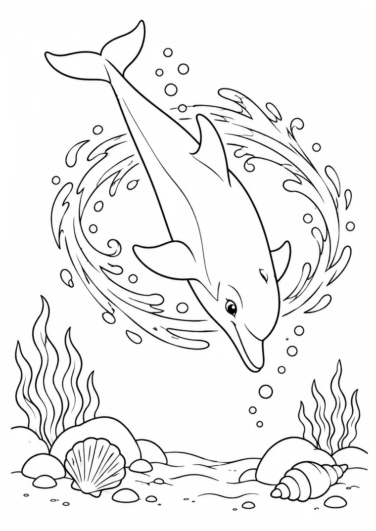 Delfin im Wasserwirbel