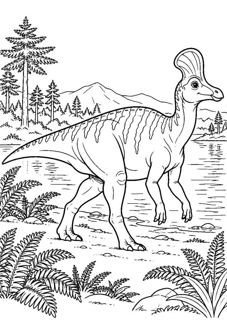 Corythosaurus am See
