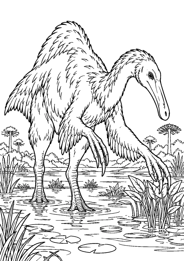 Deinocheirus im Sumpf