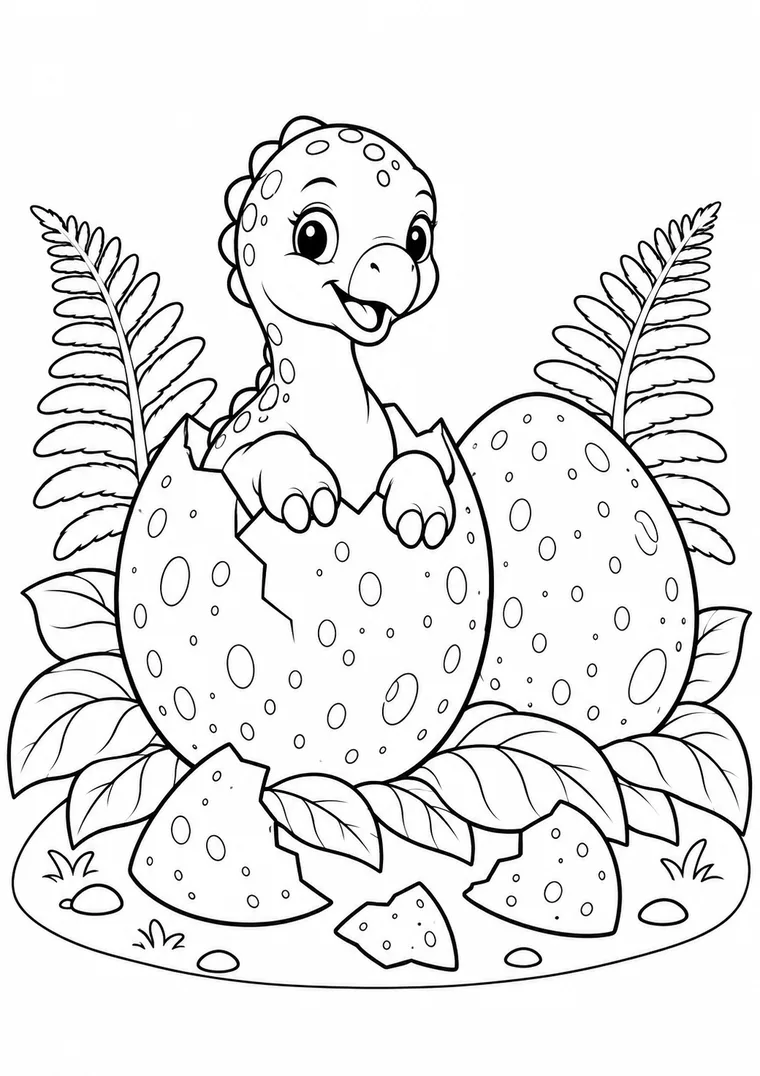 Dinosaurierbaby schlüpft aus dem Ei