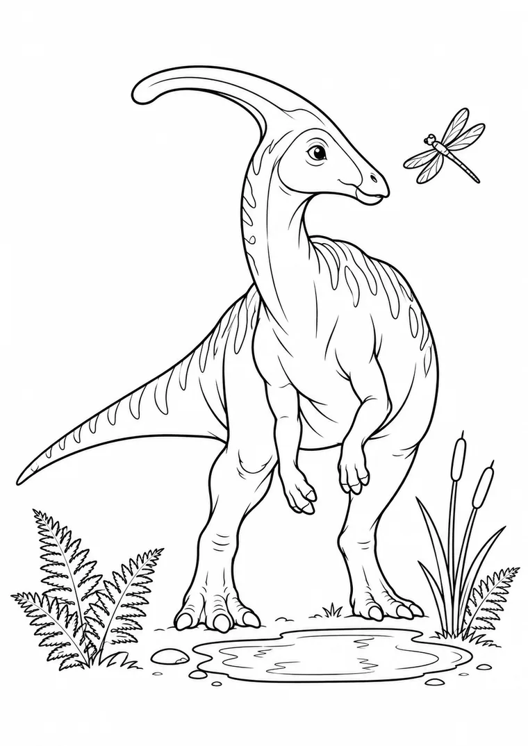 Parasaurolophus an der Wasserstelle