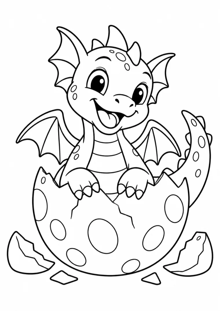 Drache schlüpft aus dem Ei
