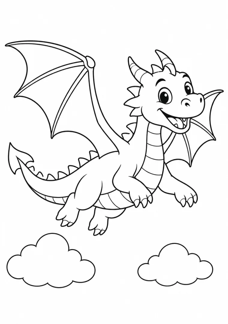 Fliegender Drache über den Wolken