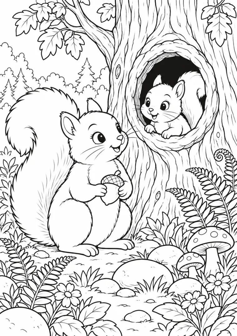 Eichhörnchen am Baumloch
