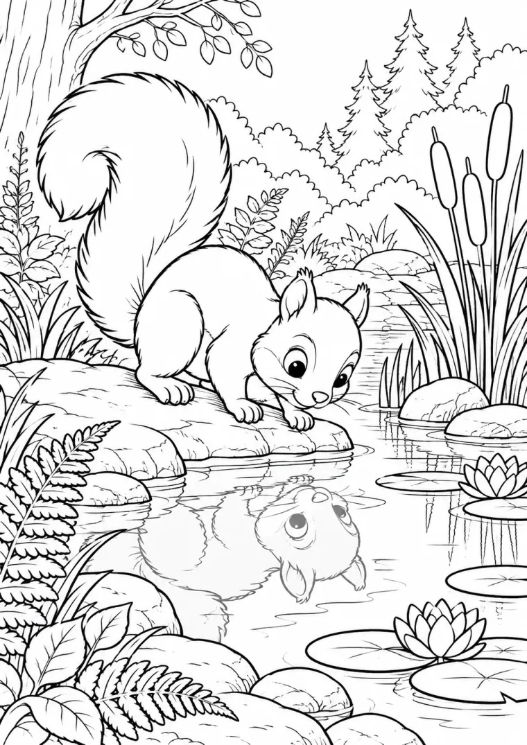 Eichhörnchen am Teich