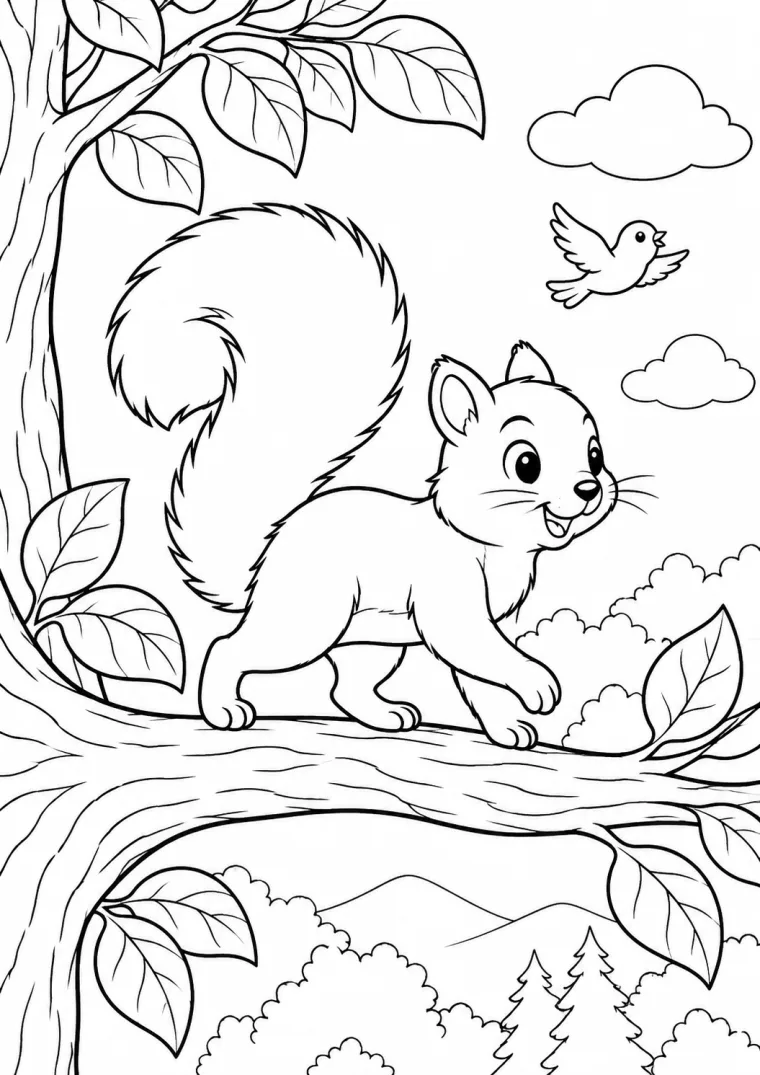 Eichhörnchen auf einem Ast