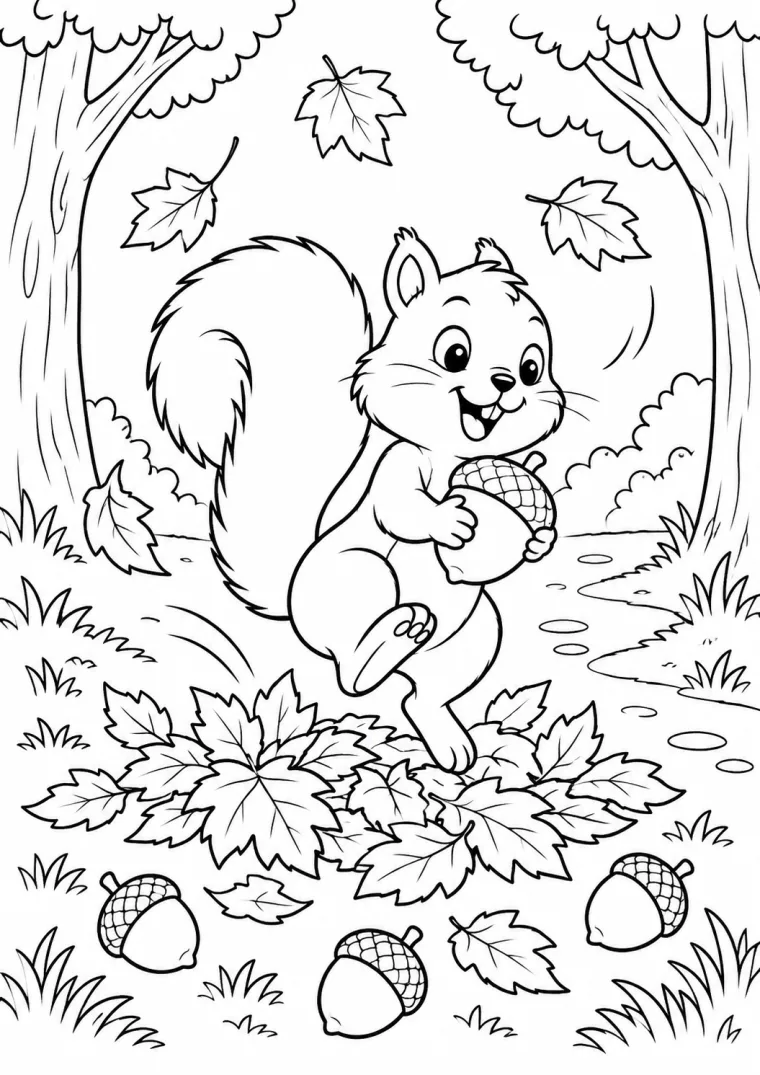 Eichhörnchen im Herbstlaub