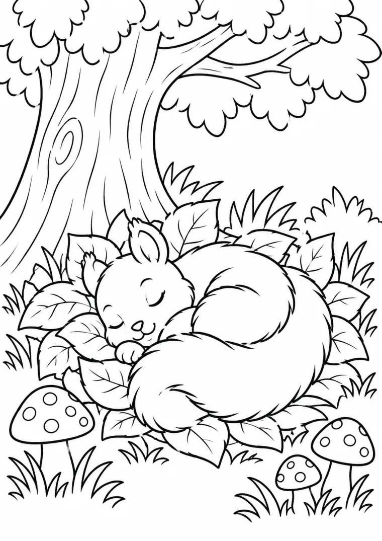 Schlafendes Eichhörnchen