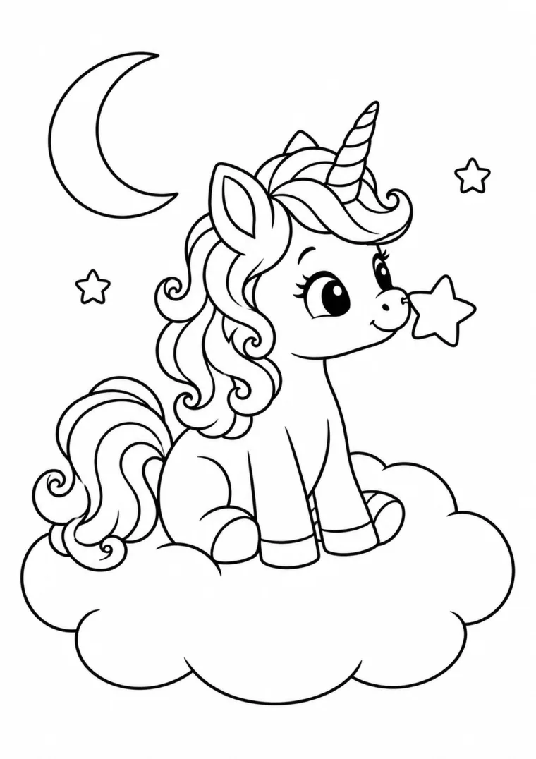Einhorn auf einer Wolke