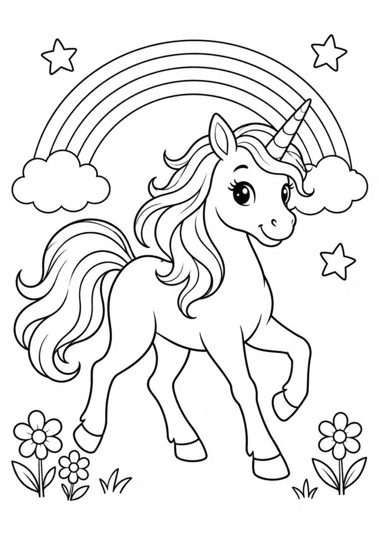 Einhorn mit Regenbogen