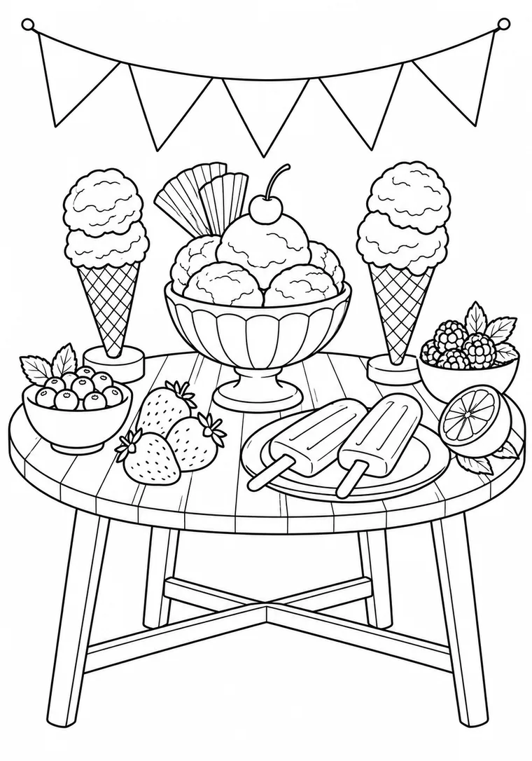 Eisbuffet im Sommer