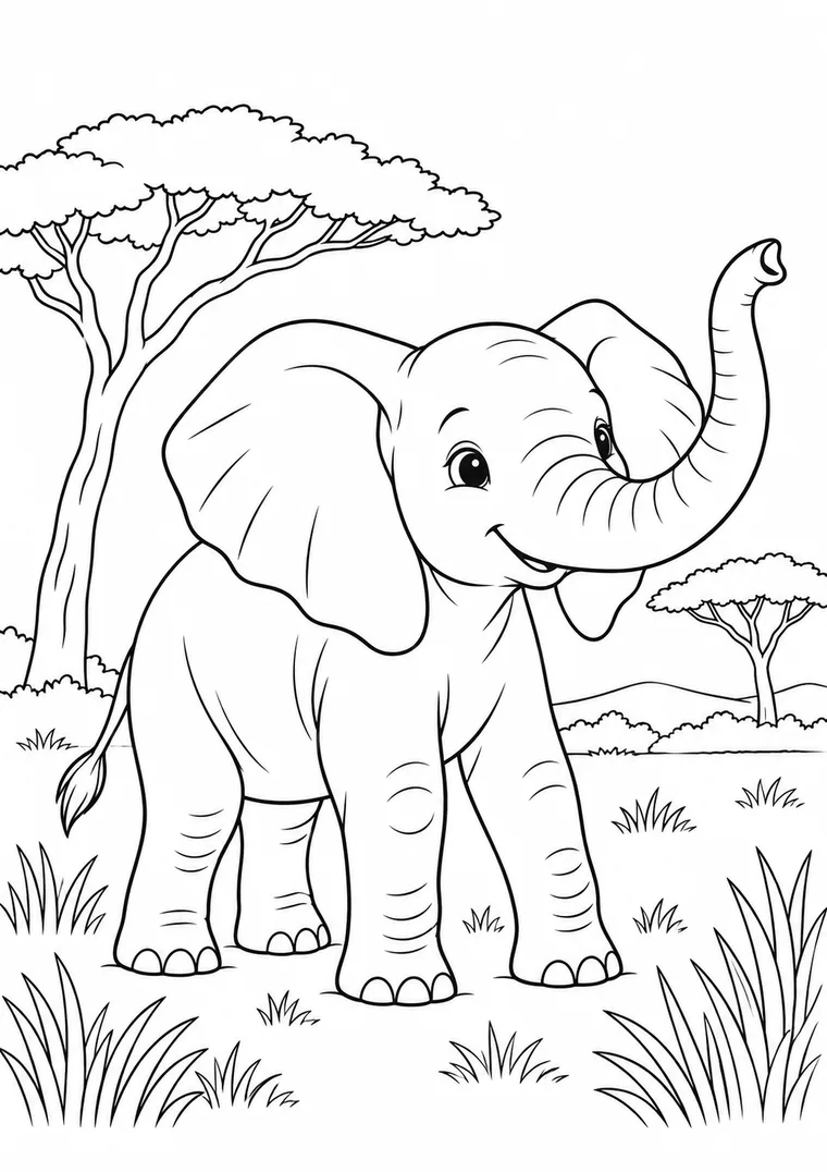 Elefant in der Savanne