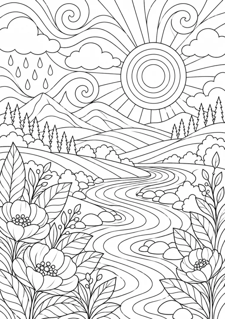Abstrakte Flusslandschaft