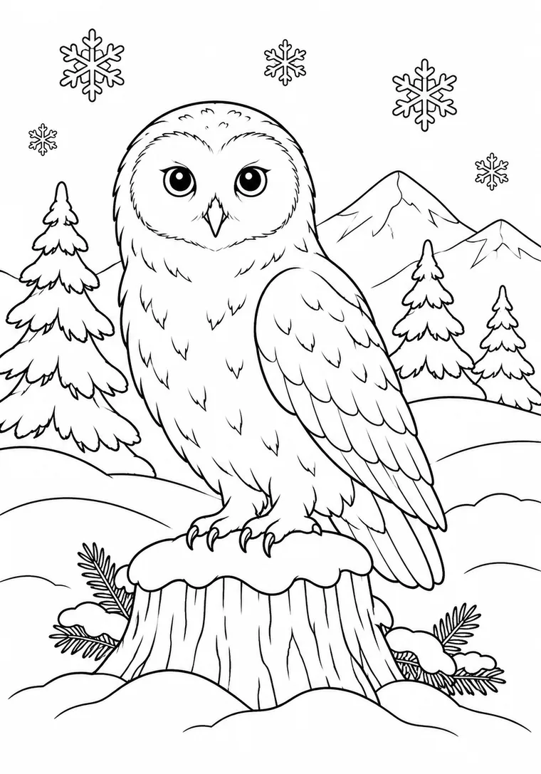 Schneeeule im Winter