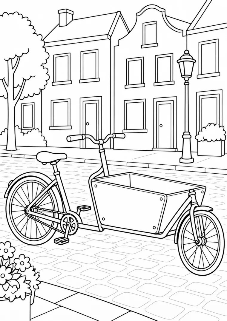Lastenfahrrad in der Stadt