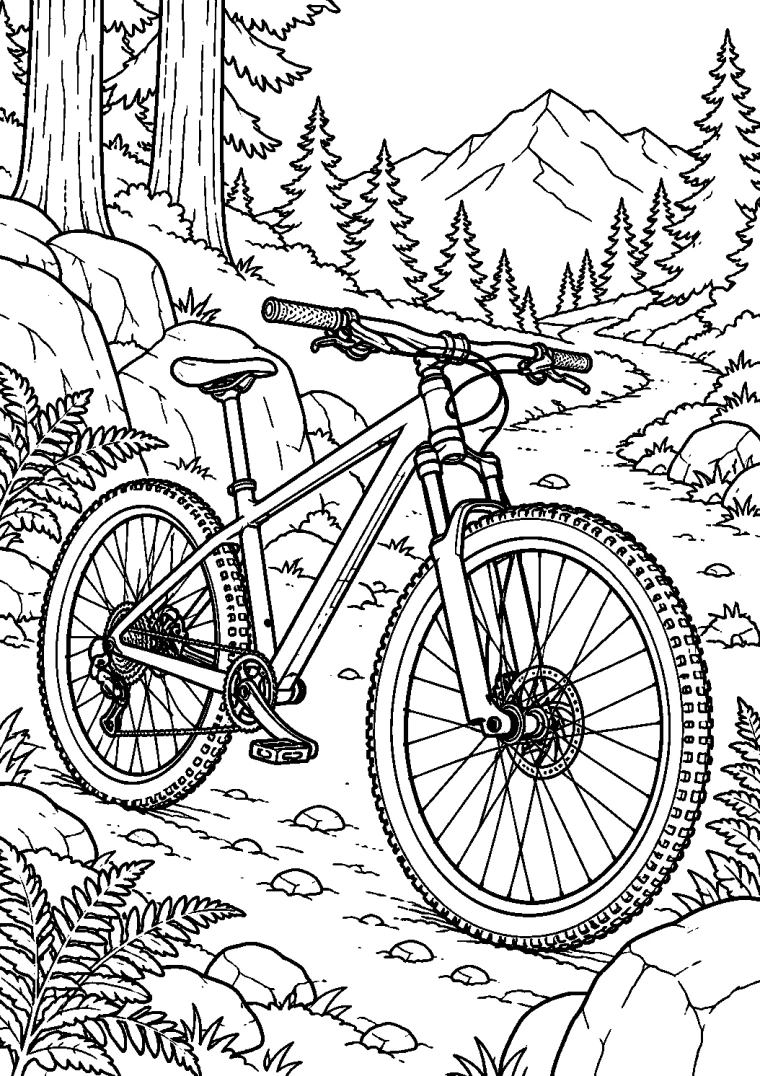 Mountainbike auf dem Waldweg