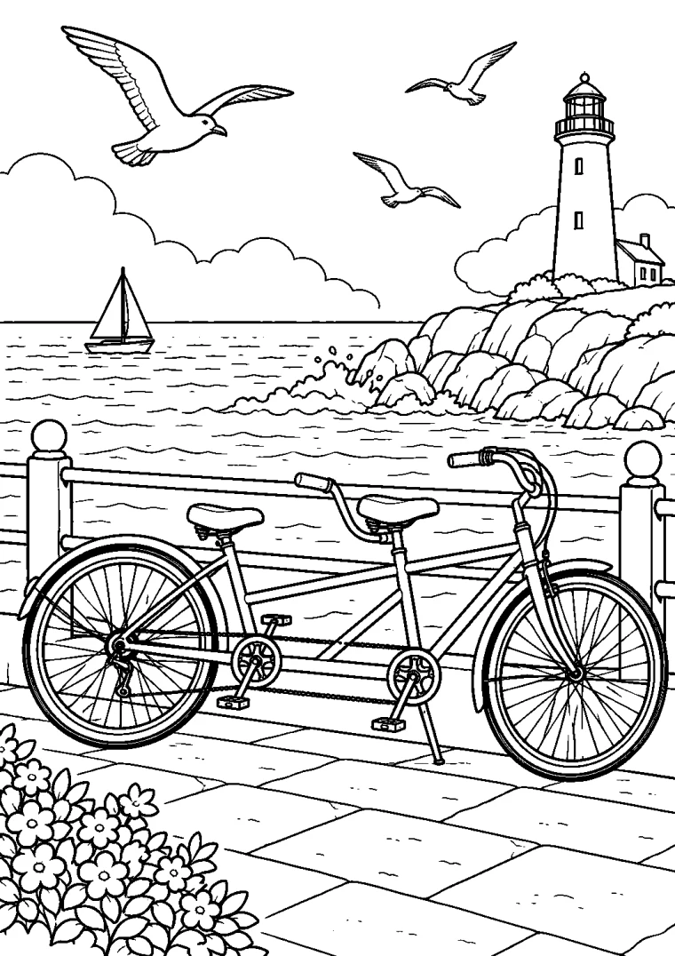 Tandem an der Strandpromenade