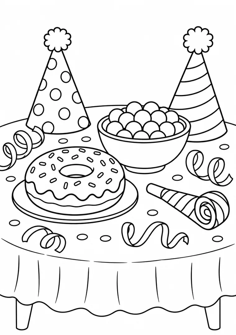 Bunte Faschingsfesttafel