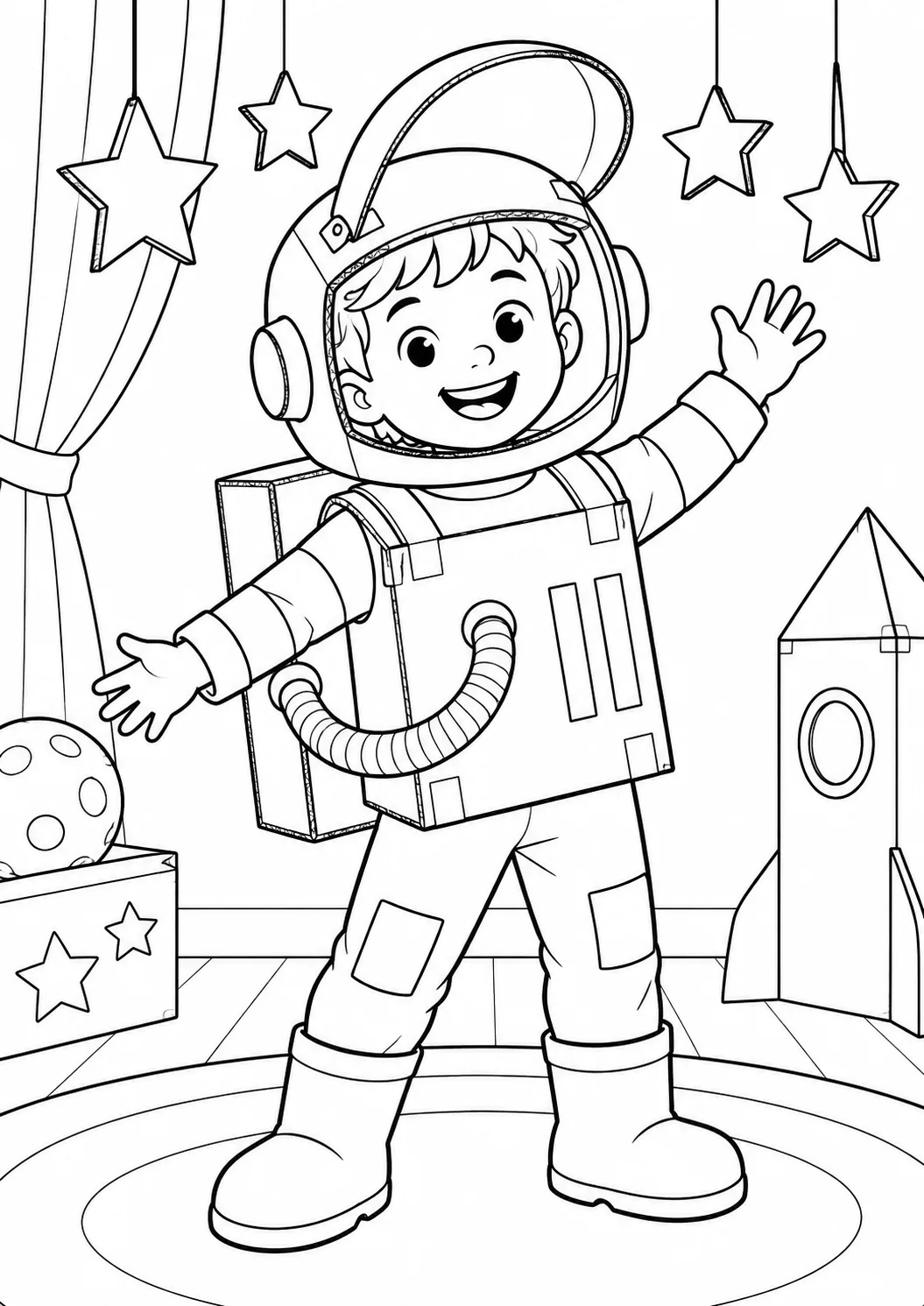 Kind im Astronautenkostüm
