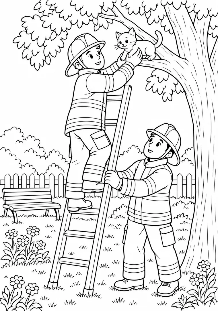 Feuerwehr rettet Katze vom Baum