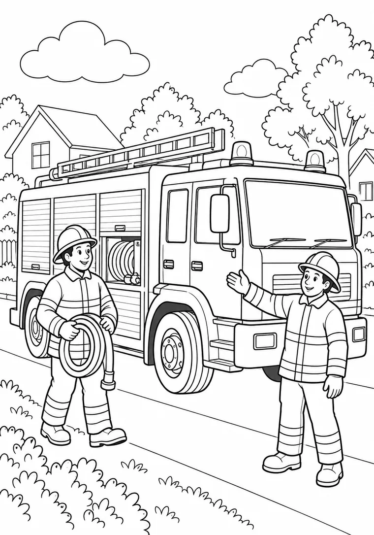Feuerwehrauto in der Nachbarschaft