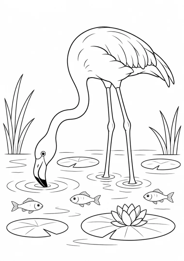 Flamingo beim Trinken
