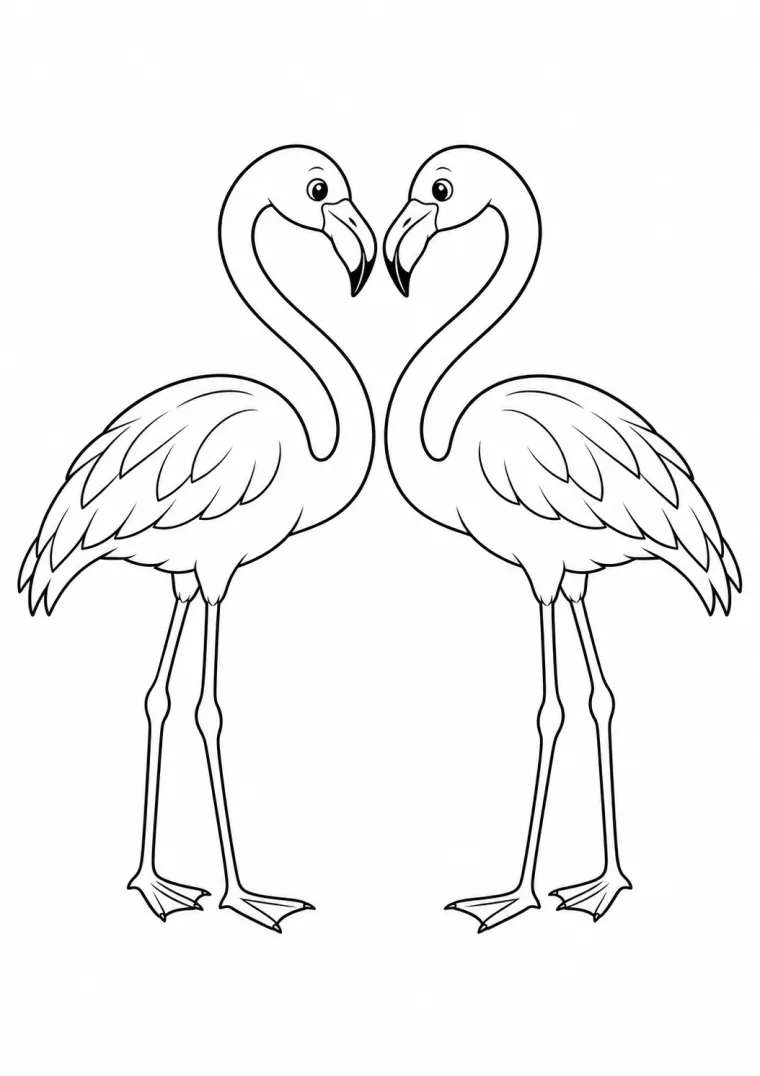 Flamingo-Paar mit Herz