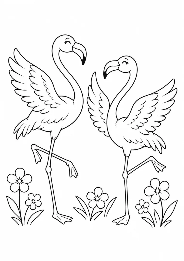 Tanzende Flamingos