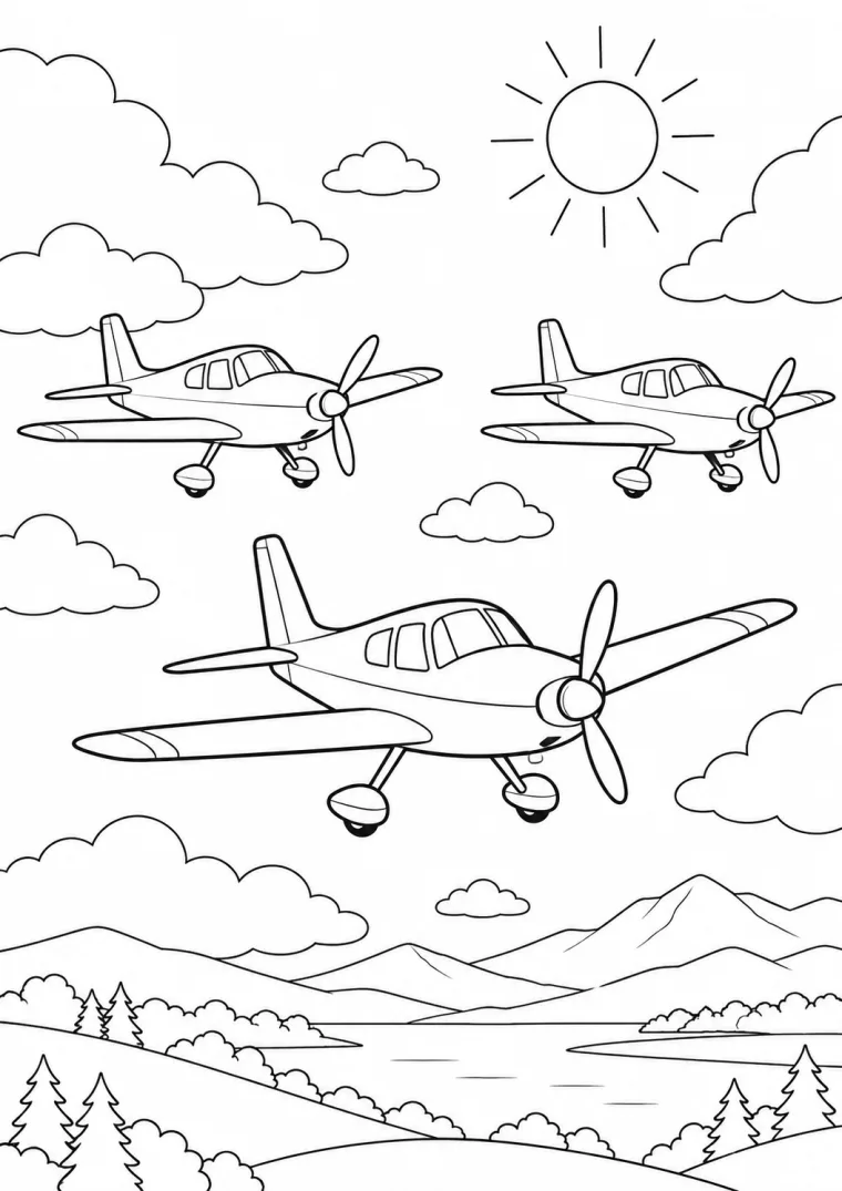 Drei Flugzeuge in Formation
